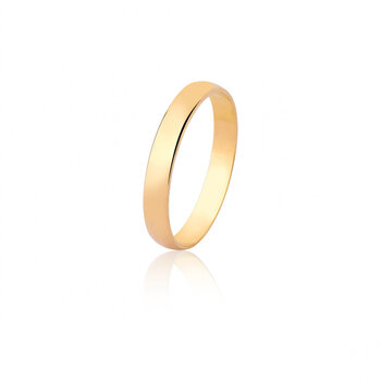 Aliança Ouro 10K Meia Cana Nº 20,5 3Mm 1,14Gr