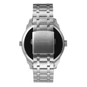 Relogio Masc Aço Fundo Preto P2Sx - Relogio Pulso Lince - Quartz,anlgo.cx.met.com.cal.2036/203 - D.c.r.e 2022/353999