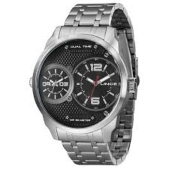 Relogio Masc Aço Fundo Preto P2Sx - Relogio Pulso Lince - Quartz,anlgo.cx.met.com.cal.2036/203 - D.c.r.e 2022/353999
