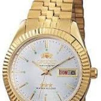 B1Kx - Relogio Pulso Orient Automatico Dourado Fundo Branco