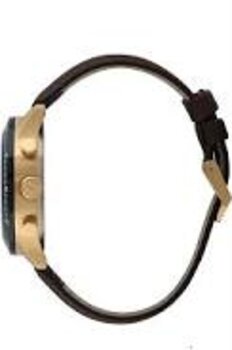 C1Nx - Relogio Pulso Orient Solar Masc Dourado Com Preto Puls Couro Marrom