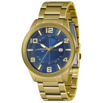 Relogio Masc Aço Dourado Fundo Azul Mrg4695L D2Kx