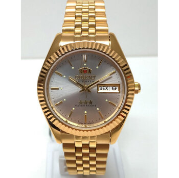 B1Kx - Relogio Pulso Orient Automatico Dourado Fundo Branco