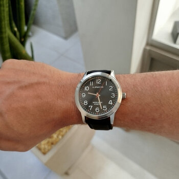 B2Px - Relogio Pulso Lince Masc Prata Puls Couro Preto
