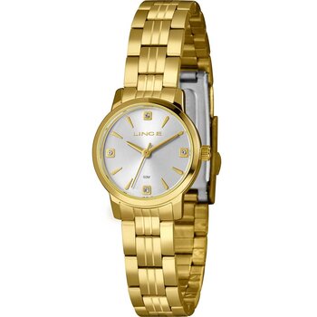 K00Ib1Tx - Relogio Pulso Lince Dourado Fundo Branco