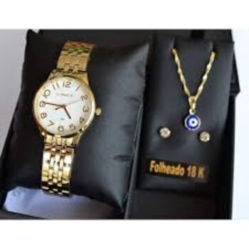 K06Ub2Kx - Relogio Pulso Lince Dourado Fundo Branco