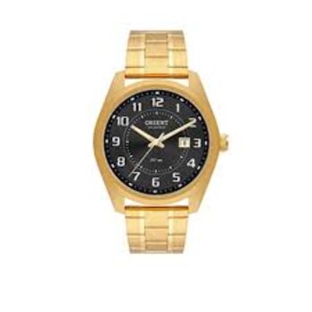 G2Kx - Relogio Pulso Orient Solar Masc Dourado Fundo Cinza