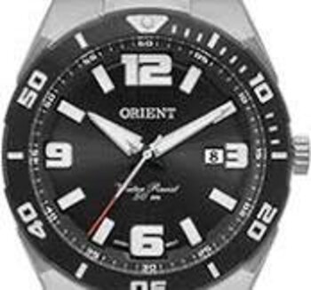 P2Sx - Relogio Pulso Orient Aço Prata Fundo Preto