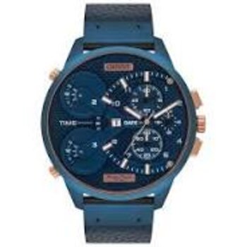 Relógio Mas Couro Azul Fundo Azul D2Dx - Relogio Pulso Orient - Quartz,anlgo.cx.aco Inox.cal.ym15A13 - D.c.r.e 2019/203280