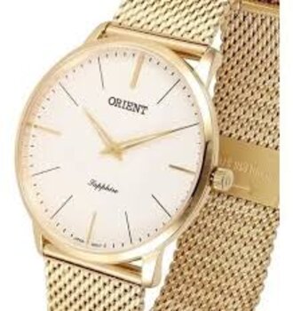 Relógio Masc Aço Dourado Fundo Branco S1Kx - Relogio Pulso Orient - Quartz,anlgo.cx.aco Inox.cal.9T22 - D.c.r.e 2016/134725
