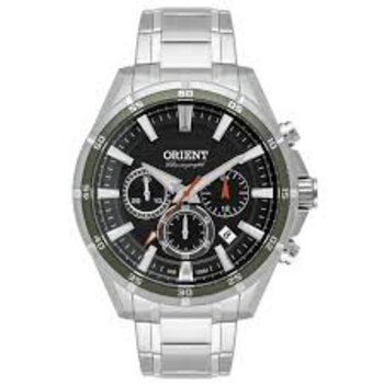 Relógio Orient Metal Prata Fundo Cinza Multifuncao - G1Sx