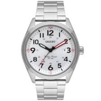 S2Sx - Relogio Pulso Orient Aço Prata Fundo Branco