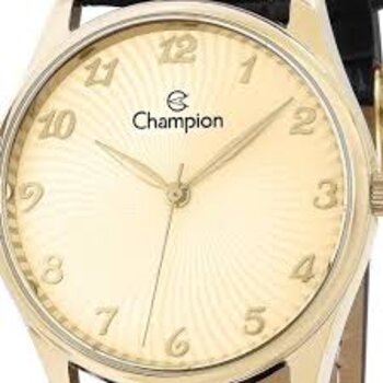 Relógio Aço Dourado Pulseira Couro Preto 2022/077924