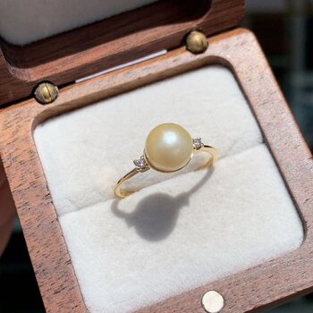Anel de Ouro Com Pérola e Zircônias 18K 1,05Gr Tm 16