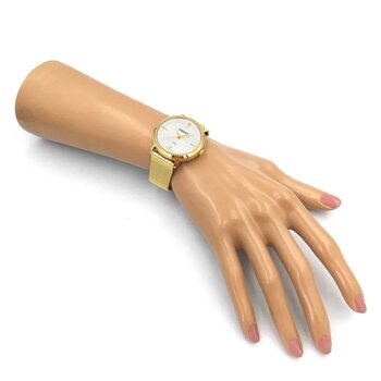 Relógio Fem Aço Dourado Perolado Esteira Dourada S1Kx - Relogio Pulso Orient - Quartz,anlgo.cx.aco Inox.cal.vj21C1 - D.c.r.e 2019/20313