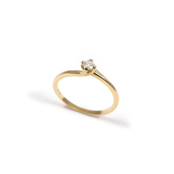 Anel Solitário Ouro 18K Bril. 20Pt N°18 2Gr
