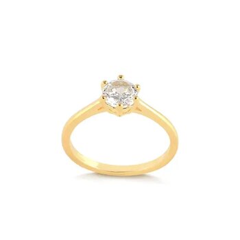 Anel Solitário de Ouro 18K Moissanite Tm 15 2,10Gr