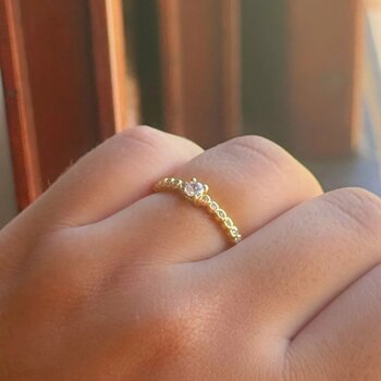 Anel de Ouro Solitário 18K 0,68Gr Tm 18