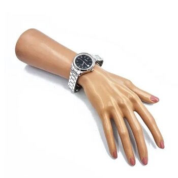 Relógio Fem Aço Fundo Preto P2Sx - Relogio Pulso Orient - Quartz,anlgo.cx.aco Inox.cal.vx32E21 - D.c.r.e 2022/64750
