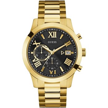 Relógio Guess Aço Pulseira Dourada Fundo Preto Dcr-E 2022/05770-2