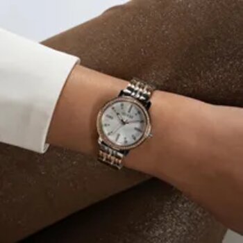 Relógio Guess Aço Pulseira Mista Prata/ Rosê Com Pedras Dcr-E 2023/25701-2